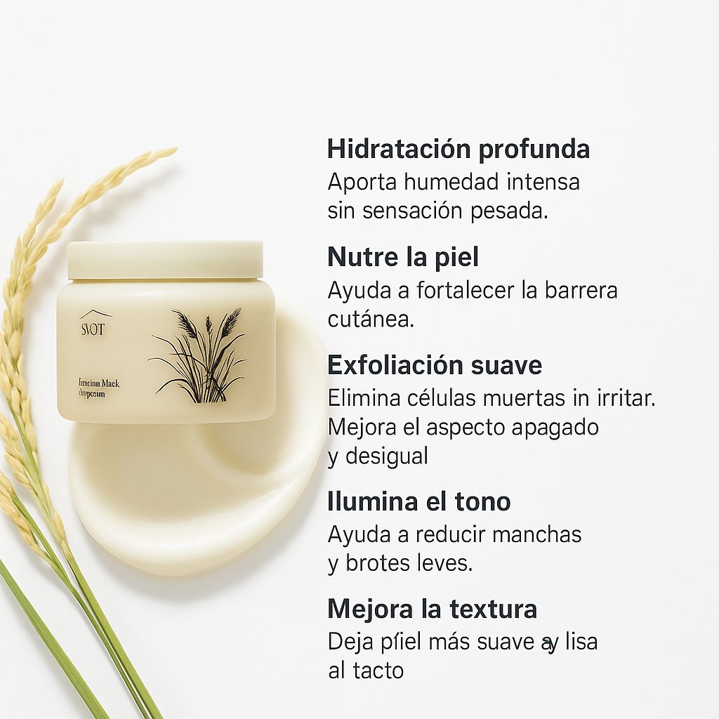 SIOT Rice Mask - Mascarilla para una piel más clara, suave y uniforme