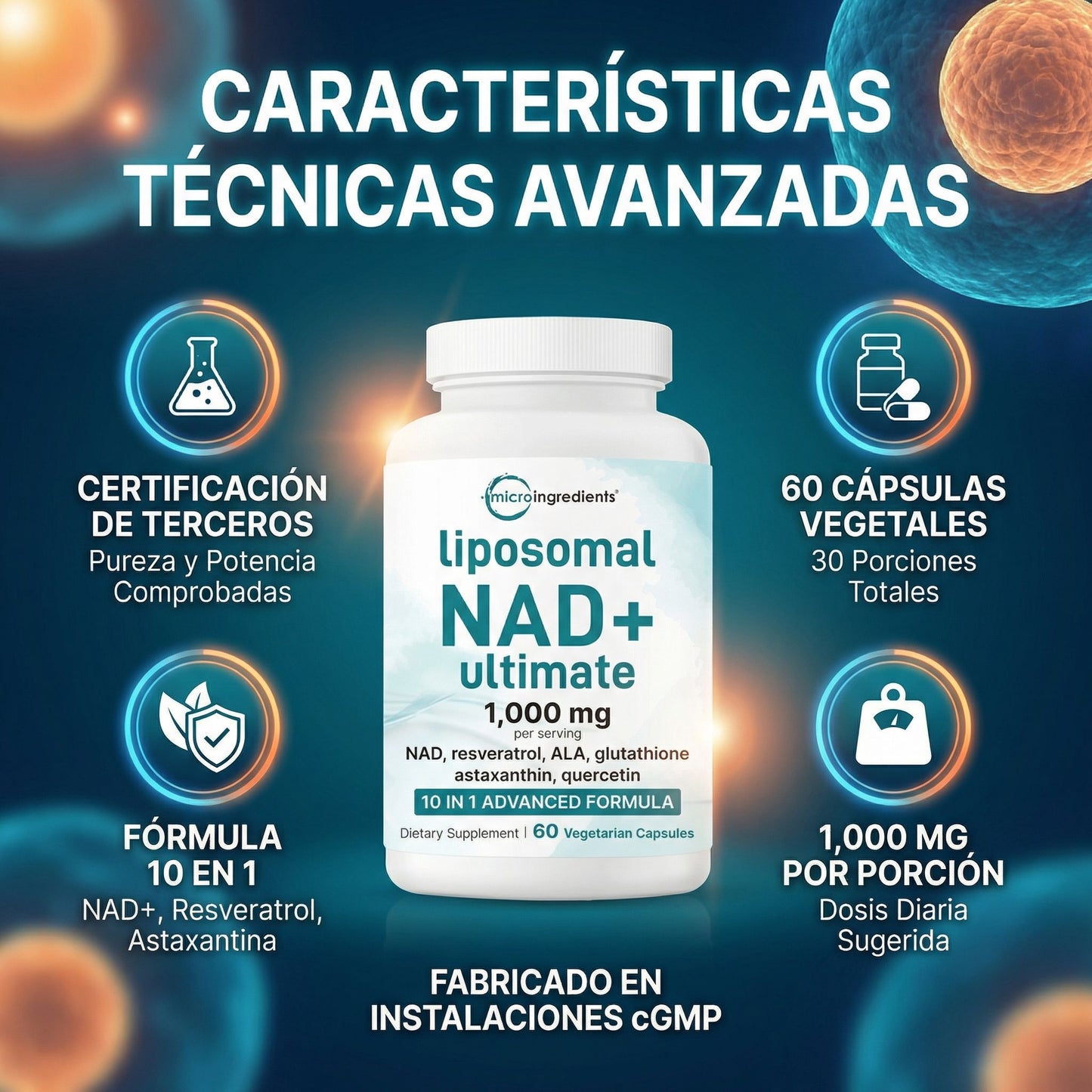 Liposomal NAD™ Pro- Apoyo celular diario para mantener tu energía y vitalidad.