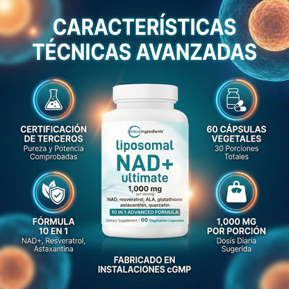 Liposomal NAD™ Pro- Apoyo celular diario para mantener tu energía y vitalidad.