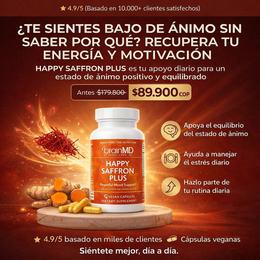 Happy Saffron + -  Apoyo diario para sentirte más estable y tranquilo