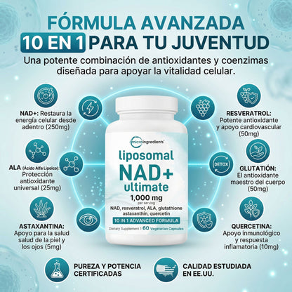 Liposomal NAD™ Pro- Apoyo celular diario para mantener tu energía y vitalidad.