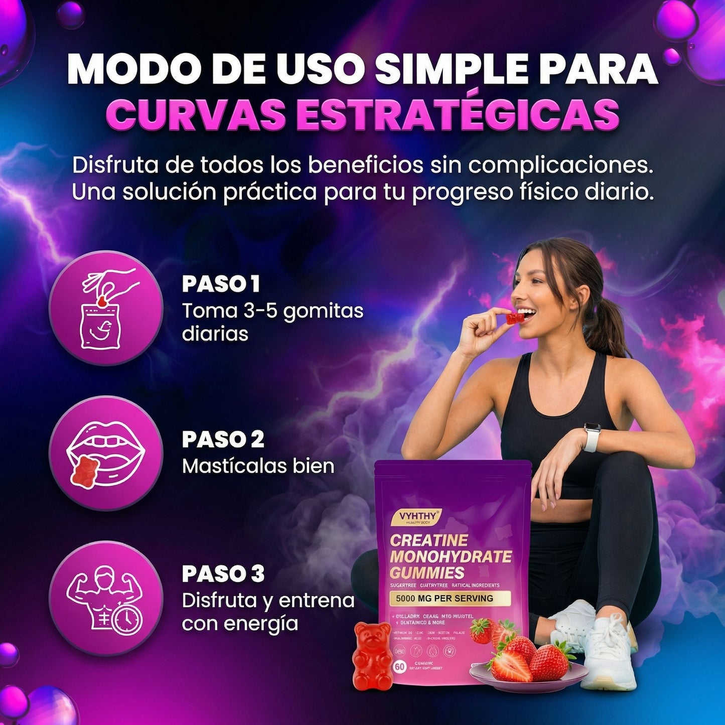 Creatine Monohydrate Gummies - Curvas poderosas