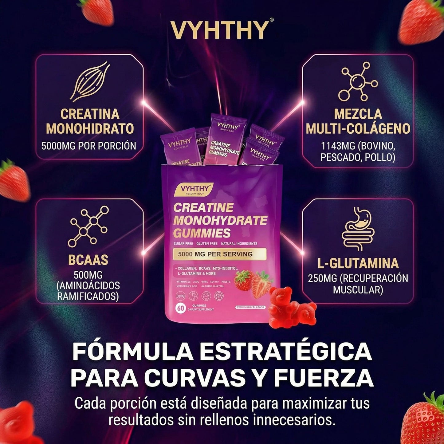 Creatine Monohydrate Gummies - Curvas poderosas