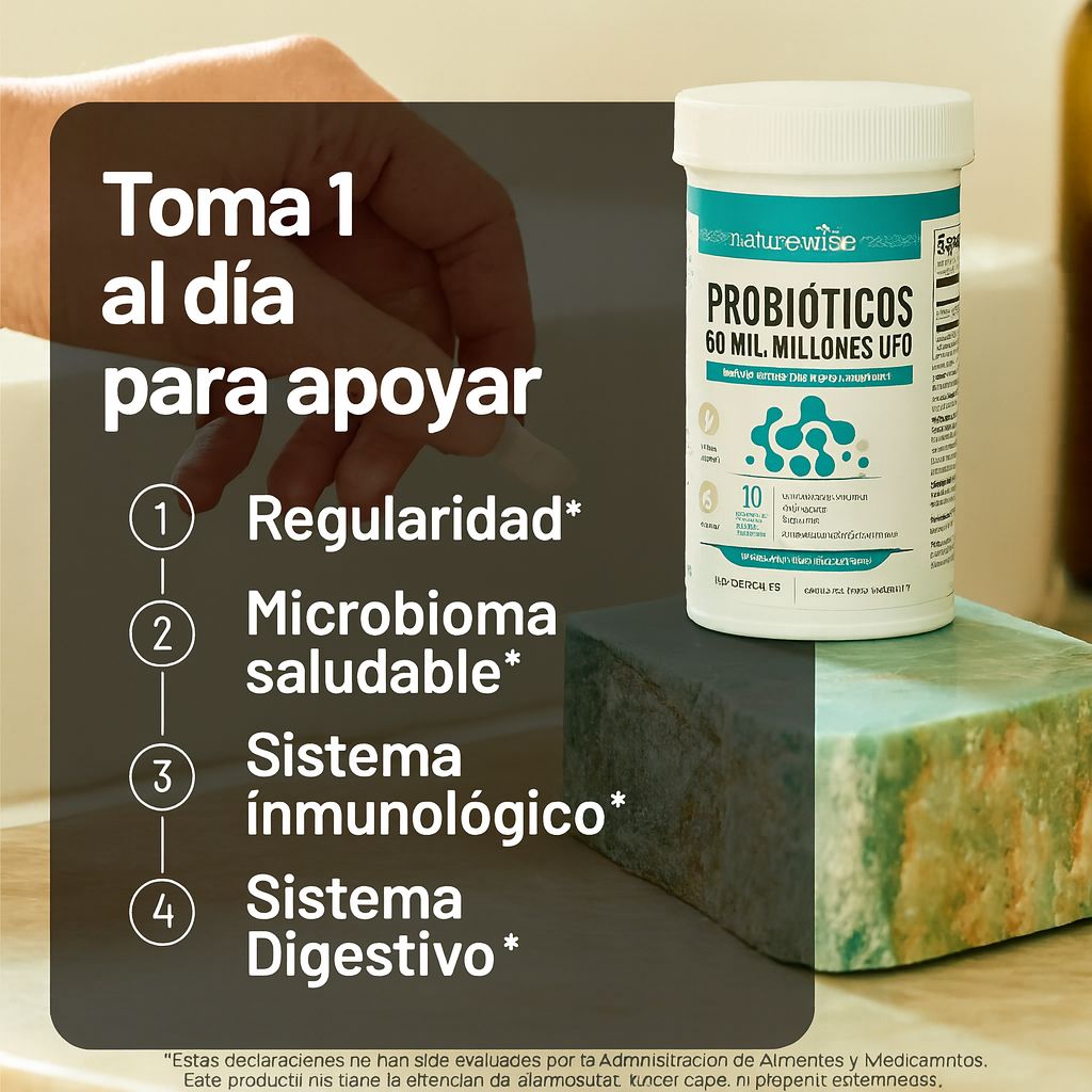 60 Billion Probiotic - Equilibra tu intestino y siente alivio real cada día